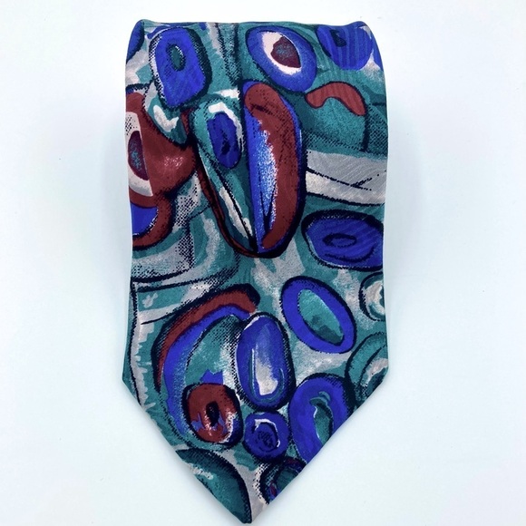 La Fenice‎ 100% silk abstract pattern tie. Extra long. - Picture 3 of 7
